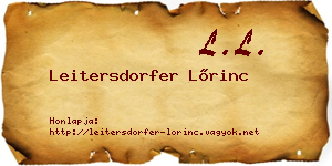 Leitersdorfer Lőrinc névjegykártya