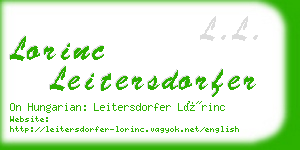 lorinc leitersdorfer business card